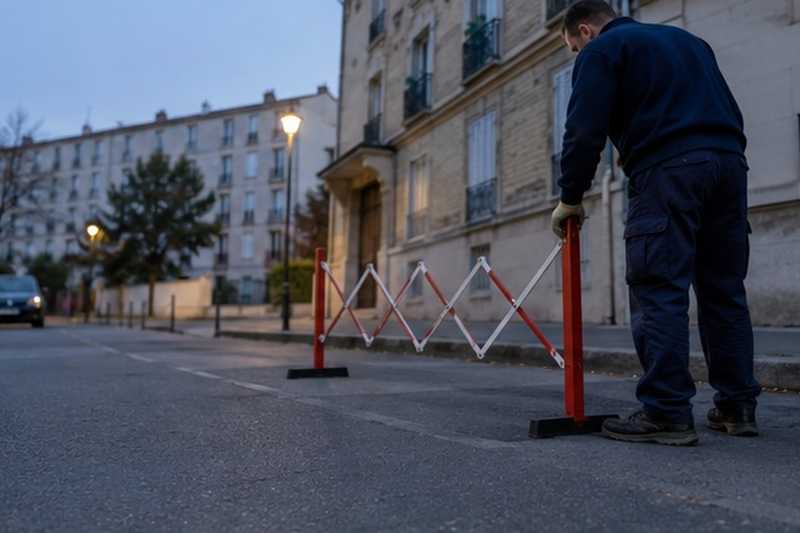 Barrière posée au lever du jour