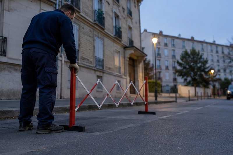 Barrière posée au lever du jour, Champigny-sur-Marne