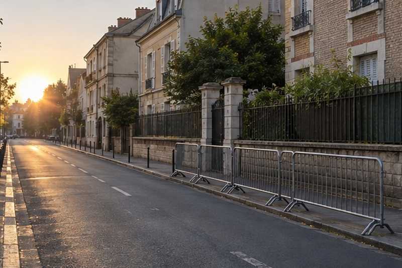 Emplacement vide au lever du soleil