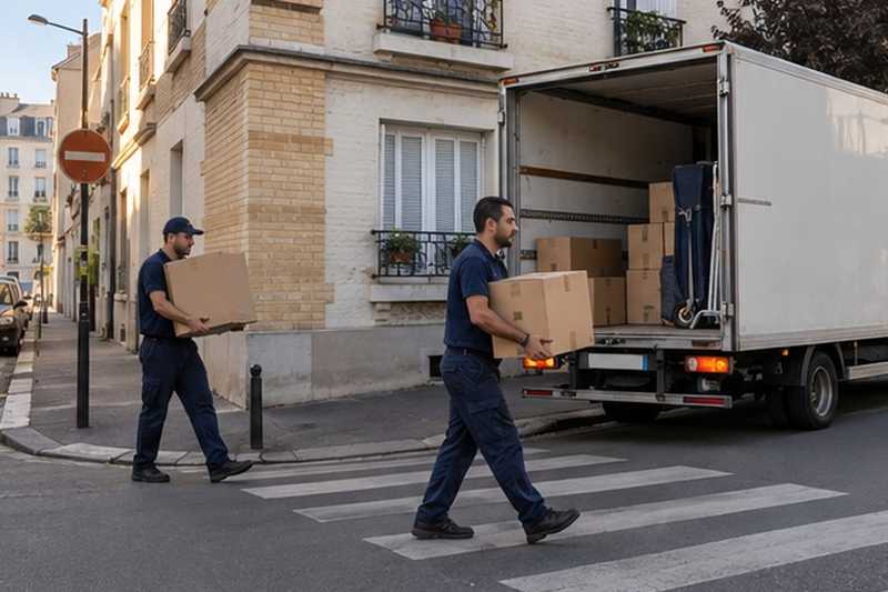 Camion à l’angle de deux rues