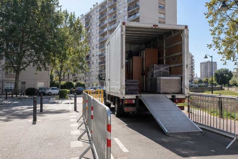 Camion sur la desserte de la cité, Maisons-Alfort
