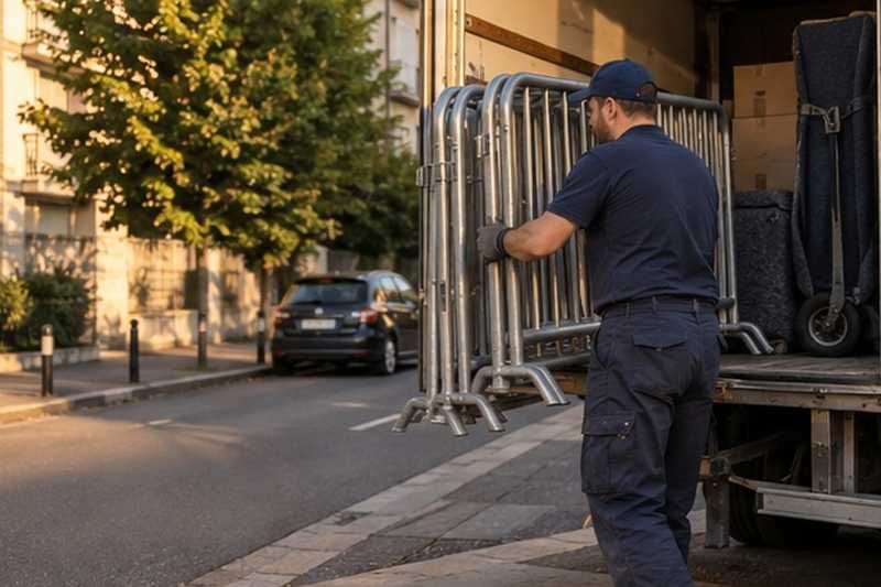 Barrières repliées après le chargement