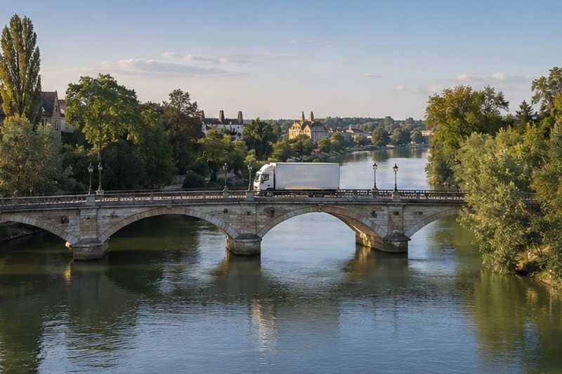 Camion sur un pont de la Marne, Villeneuve-Saint-Georges