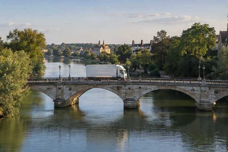 Camion sur un pont de la Marne
