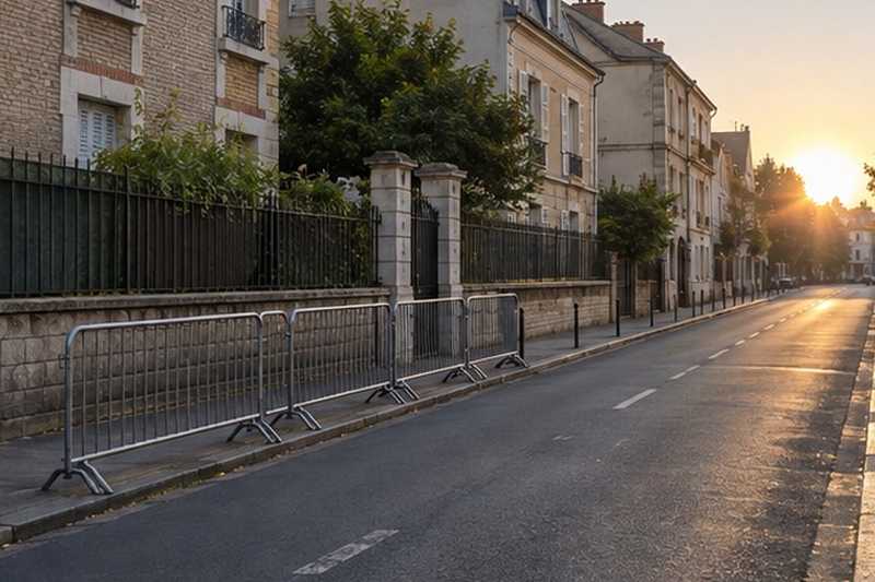 Emplacement vide au lever du soleil