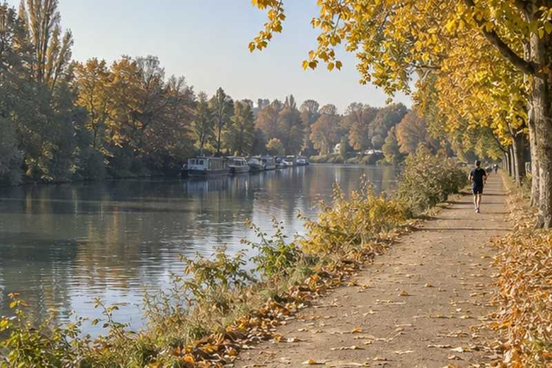 Chemin de halage en automne, Arcueil