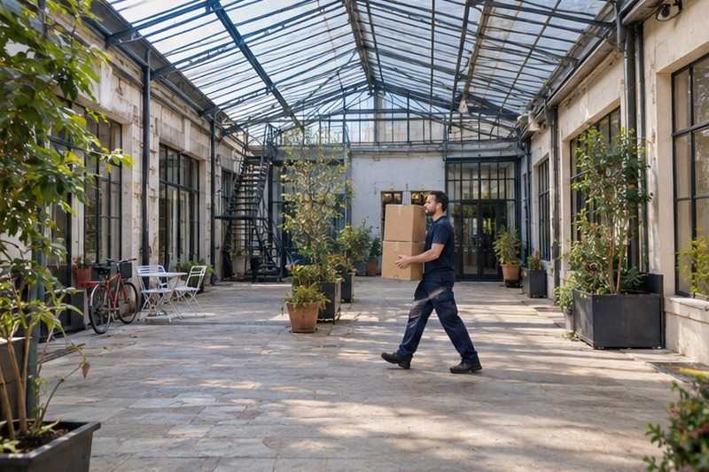 Cour d’ancien atelier réhabilité : chantier Grande rue Charles de Gaulle