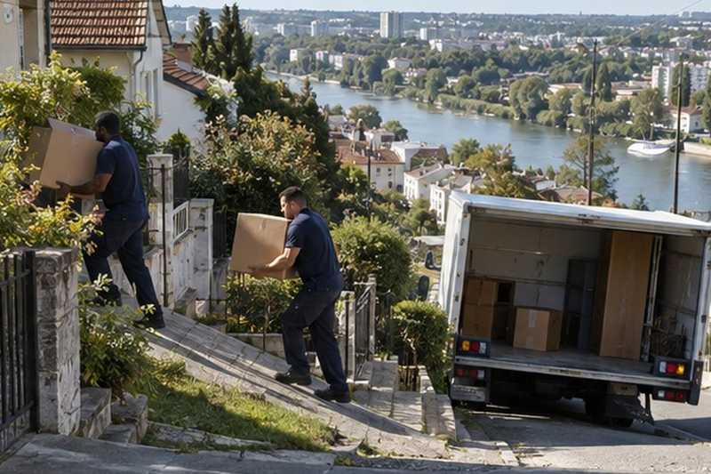 Rue en forte pente depuis la vallée