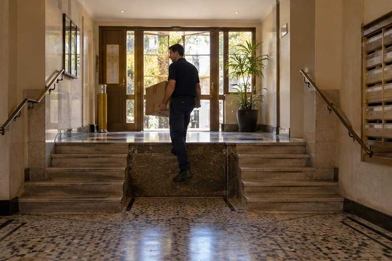 Demi-niveau dans le hall : chantier Avenue de la Liberté