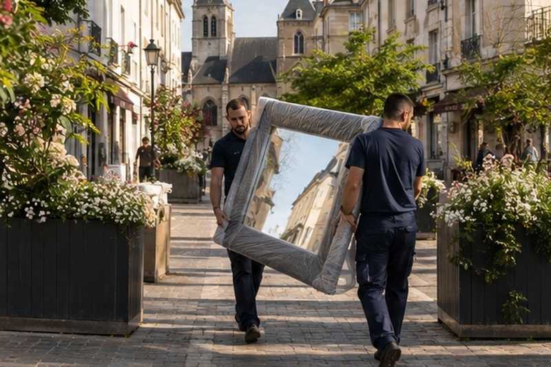 Miroir entre les jardinières