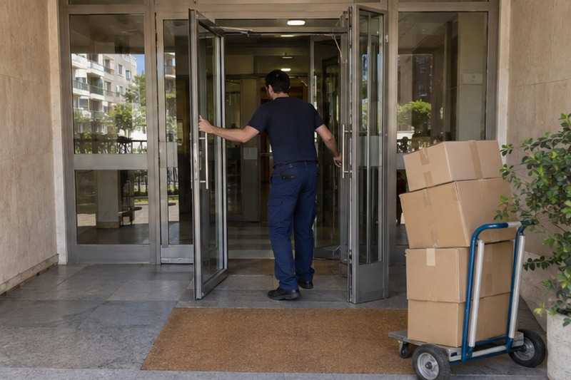 Sas d’entrée calé ouvert : chantier Rue des Fossés Verts