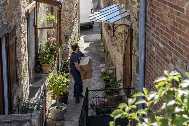 Passage étroit entre maisons de brique