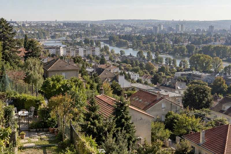 Toits de la vallée depuis le plateau, Créteil