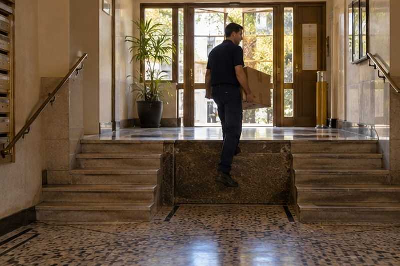 Demi-niveau dans le hall : chantier Rue André Ancelin