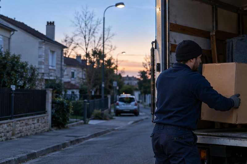Premier carton chargé à l’aube : chantier Rue Albert Thomas