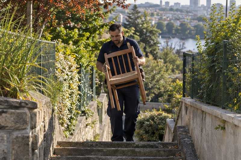 Sente en escalier sur le coteau : chantier Rue Charles Frérot