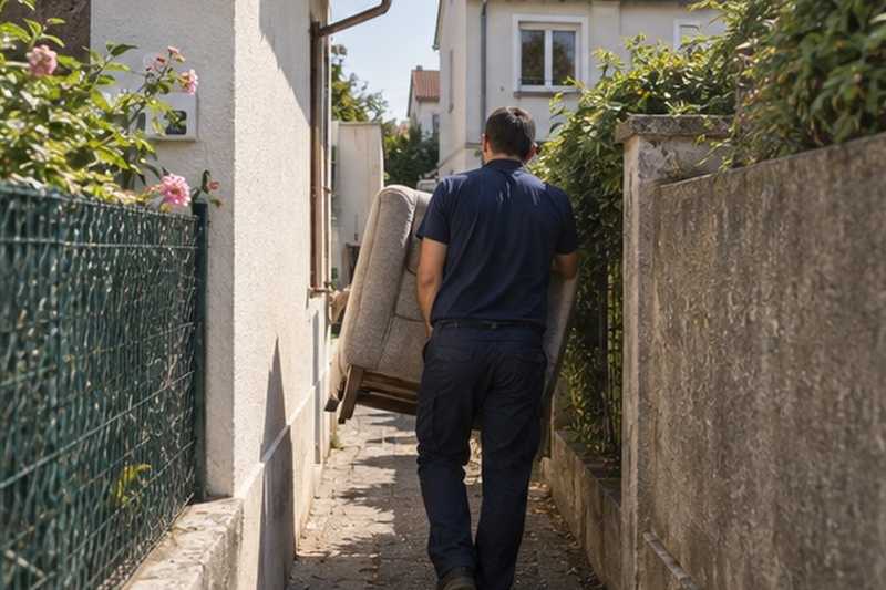 Ruelle entre deux pavillons : chantier Rue de Patay