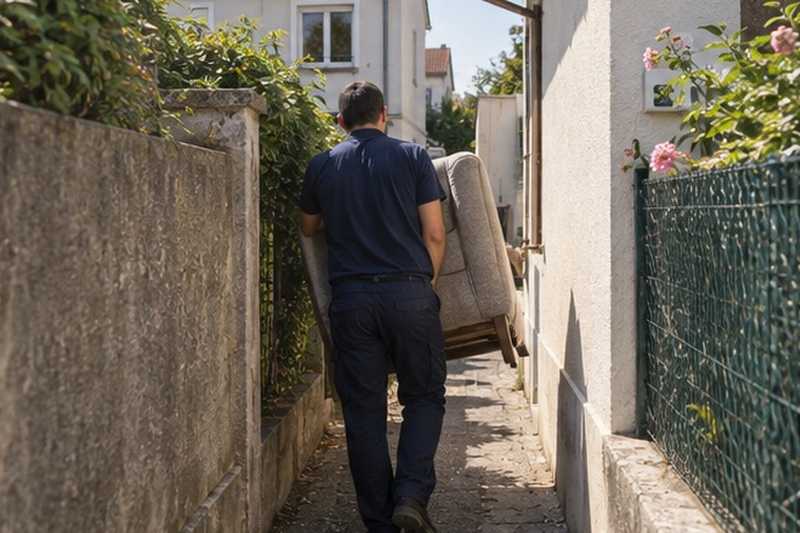 Ruelle entre deux pavillons : chantier Rue Amédée Huon