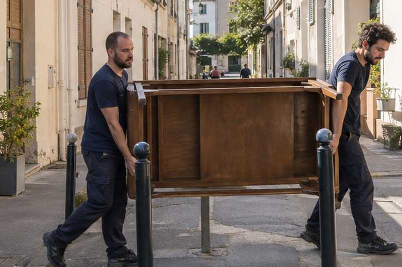 Table passée entre les potelets