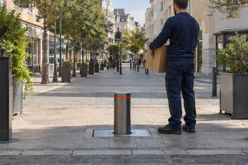 Borne escamotable abaissée