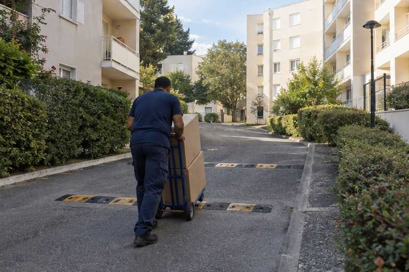 Voie d’accès en montée : chantier Rue Alfred de Vigny