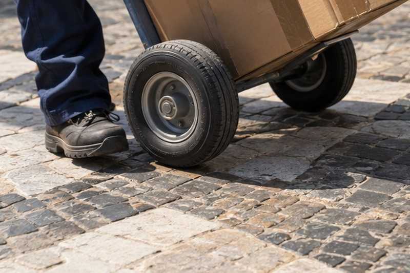 Roues du diable sur le dallage