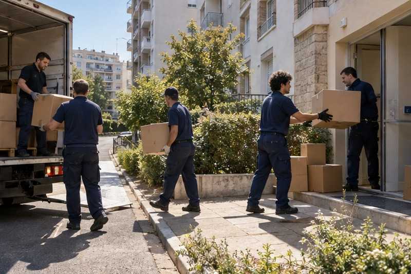 Chargement cadencé à quatre : chantier Rue Amédée Chenal