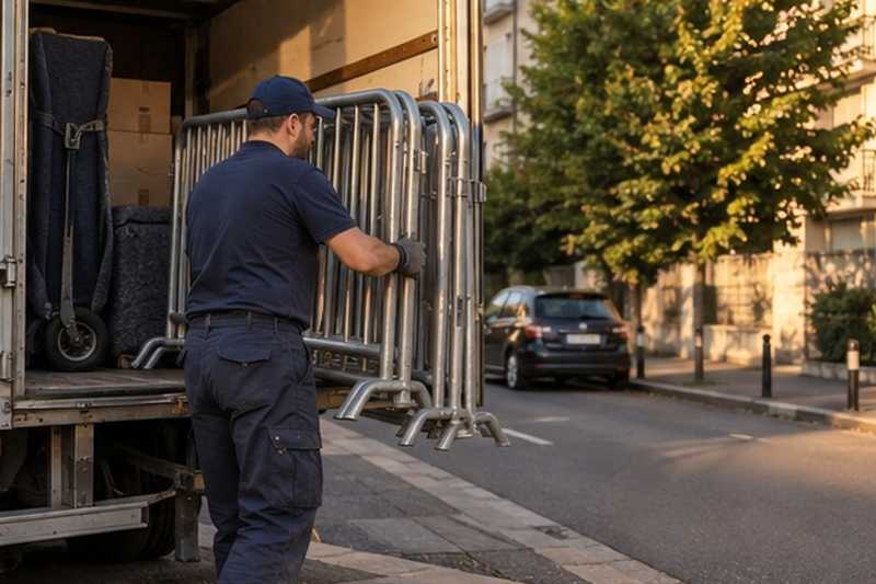 Barrières repliées après le chargement