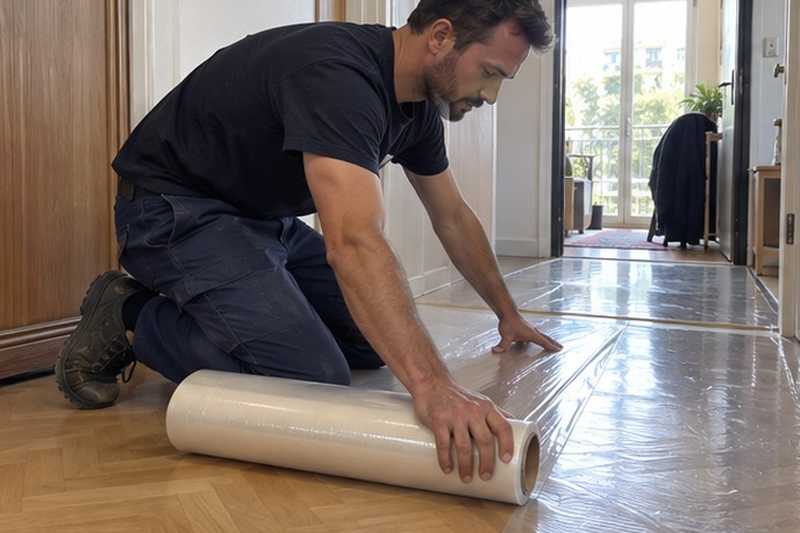 Film de protection sur le parquet