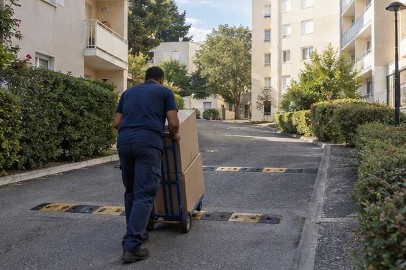 Voie d’accès en montée : chantier Rue Alexandre Dumas
