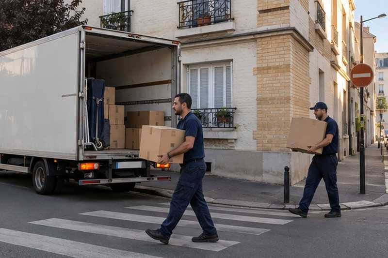 Camion à l’angle de deux rues