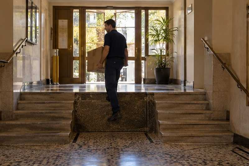 Demi-niveau dans le hall : chantier Rue Auguste Perret