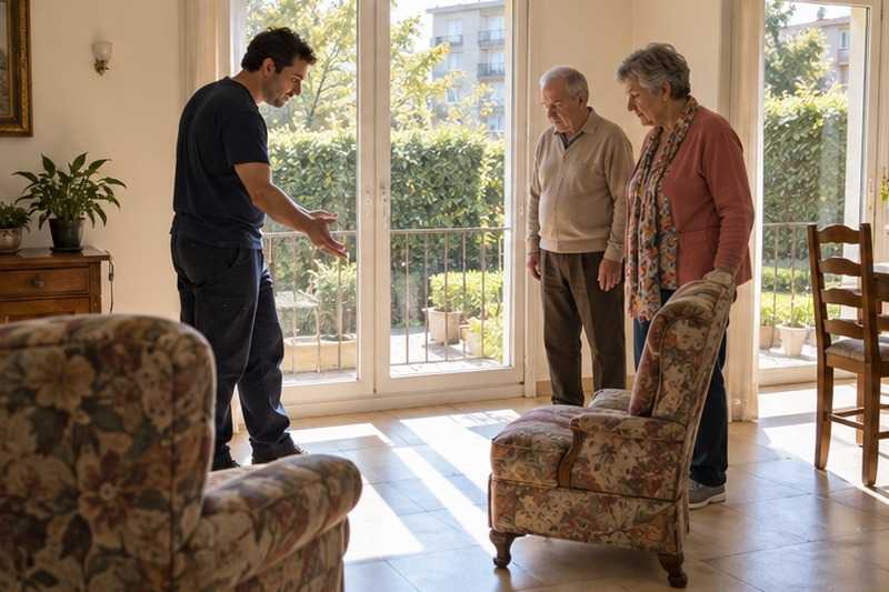 Fauteuils installés chez un couple âgé