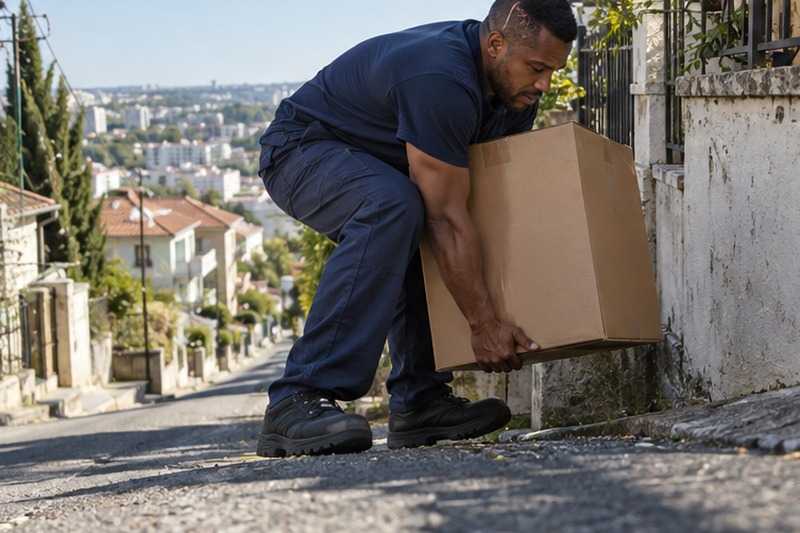 Appuis sur un trottoir pentu : chantier Rue Antonio Vivaldi