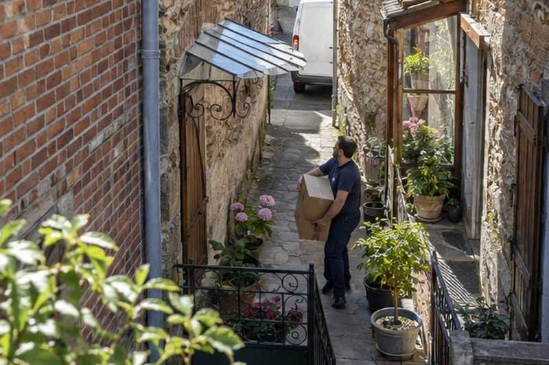 Passage étroit entre maisons de brique