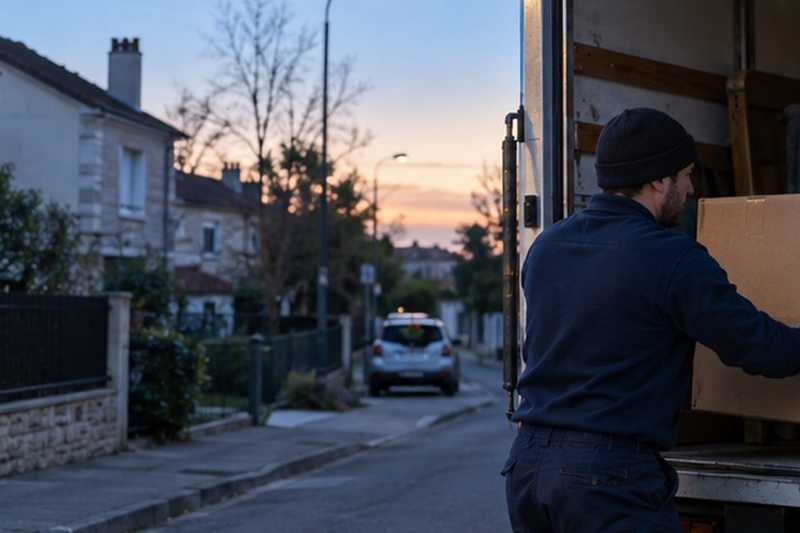 Premier carton chargé à l’aube : chantier Rue Chèvre d’Autreville