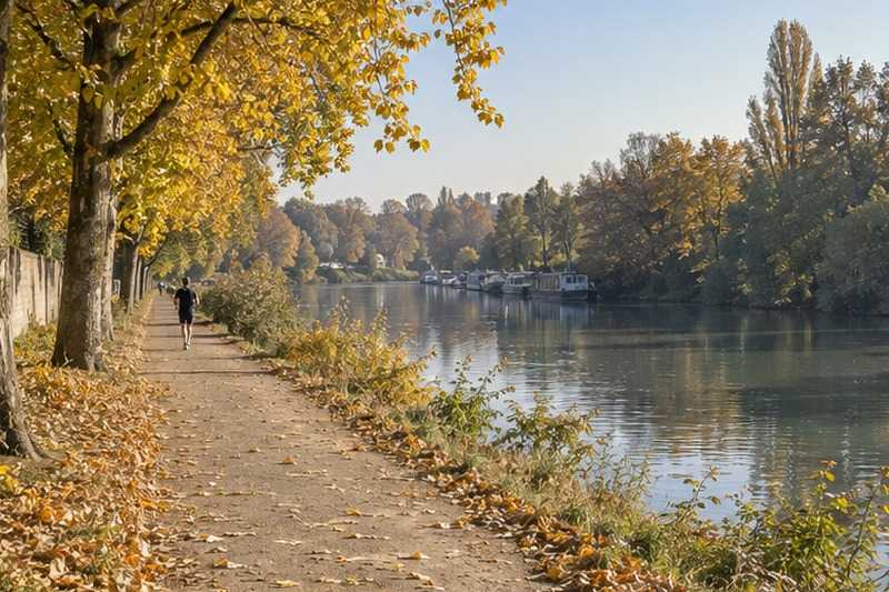 Chemin de halage en automne