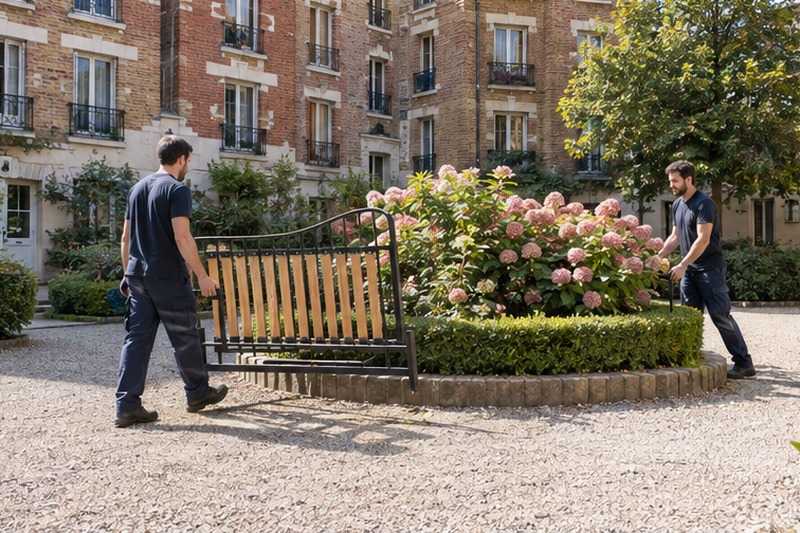 Sommier contournant le massif de la cour : chantier Rue Appert