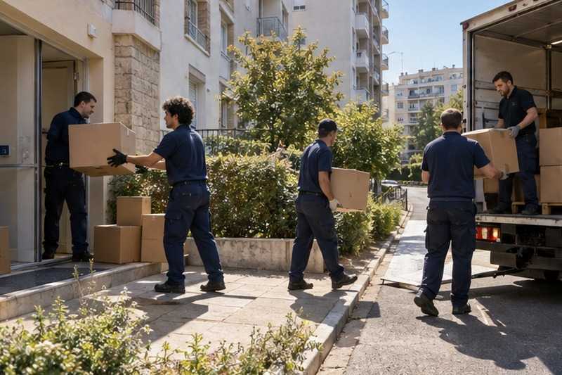 Chargement cadencé à quatre : chantier Rue Charles Gounod