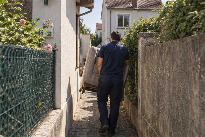 Ruelle entre deux pavillons : chantier Rue Antonio Vivaldi