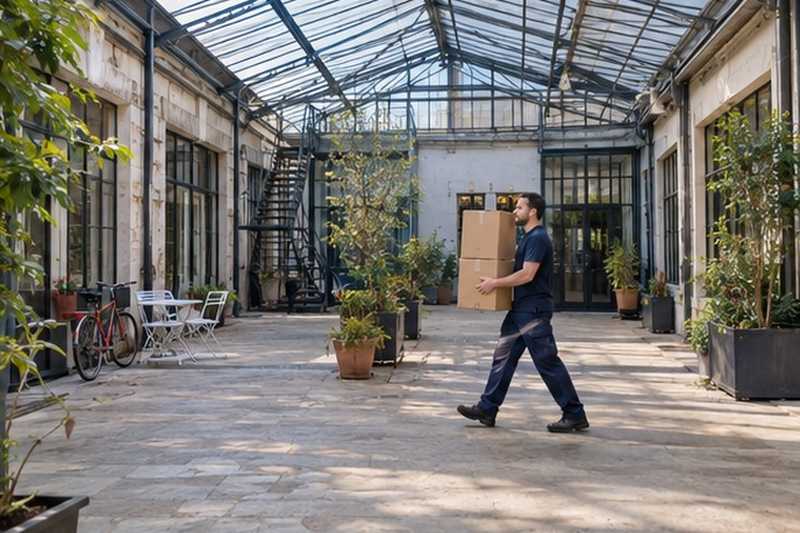Cour d’ancien atelier réhabilité : chantier Rue André Malraux