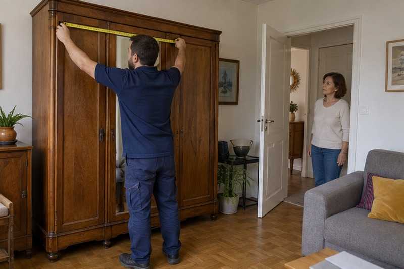 Mesure d’une armoire avec la cliente