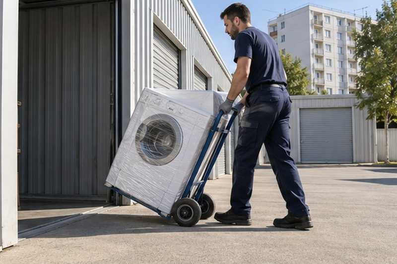 Lave-linge roulé vers le box, Champigny-sur-Marne