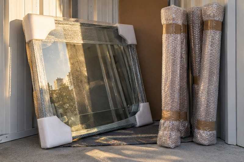 Plateau de verre protégé dans le box : chantier Rue de Savoie