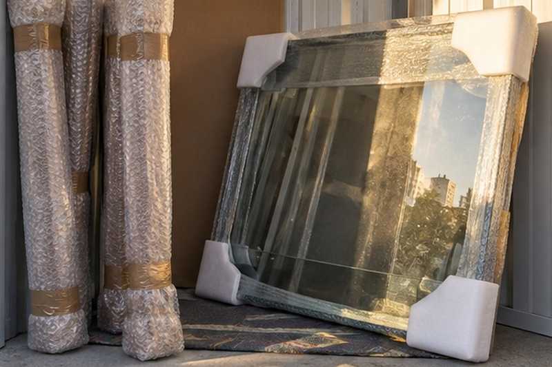 Plateau de verre protégé dans le box : chantier Rue de la Fosse aux Moines