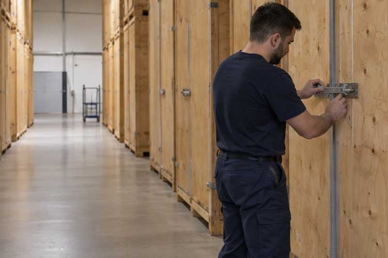 Fermeture d’une caisse-palette en bois, Ivry-sur-Seine