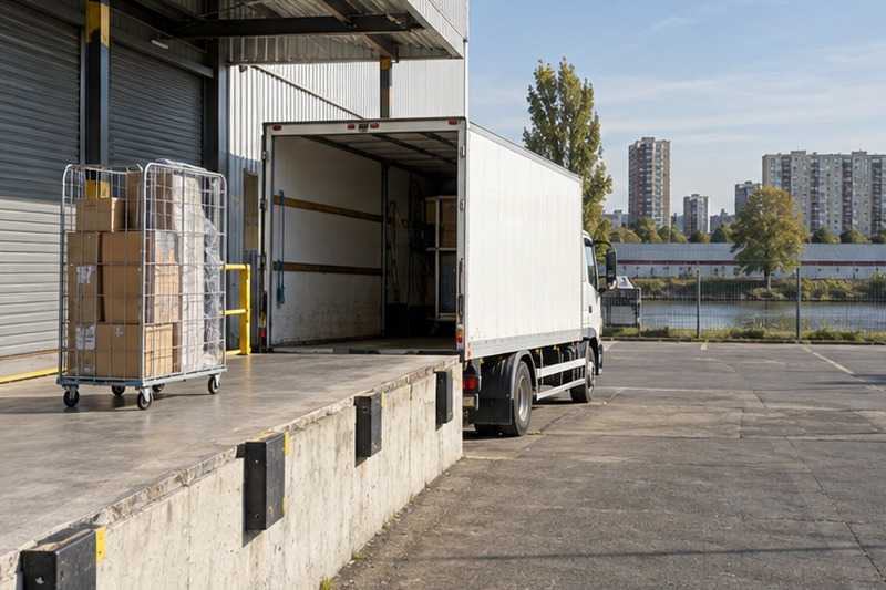 Quai de chargement d’un centre de stockage : chantier Rue Amédée Huon