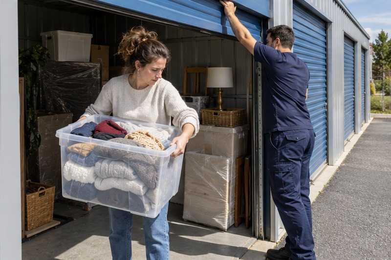 Caisse de vêtements reprise au box : chantier Rue Ampère