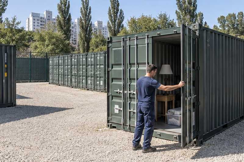 Conteneurs de stockage en plein air : chantier Avenue Béchéret