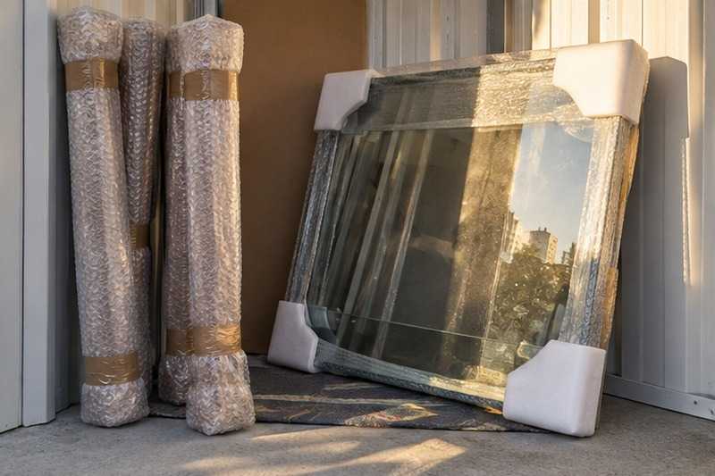 Plateau de verre protégé dans le box : chantier Rue Alexandre